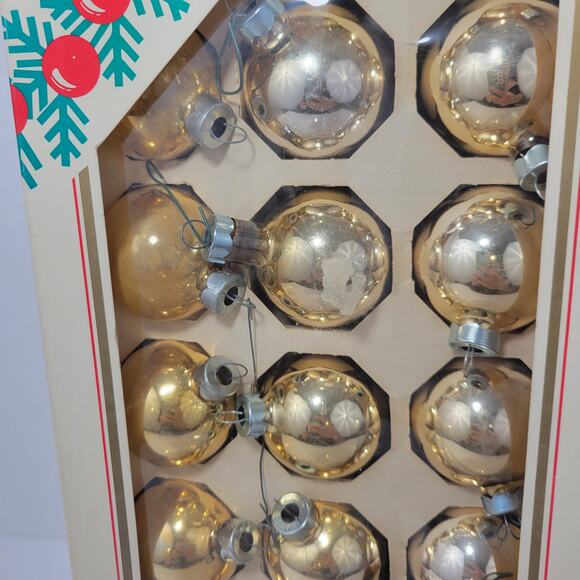 18 Gold Glass Vintage Christmas Ornaments by Rauch K-Mart - Picture 3 of 11